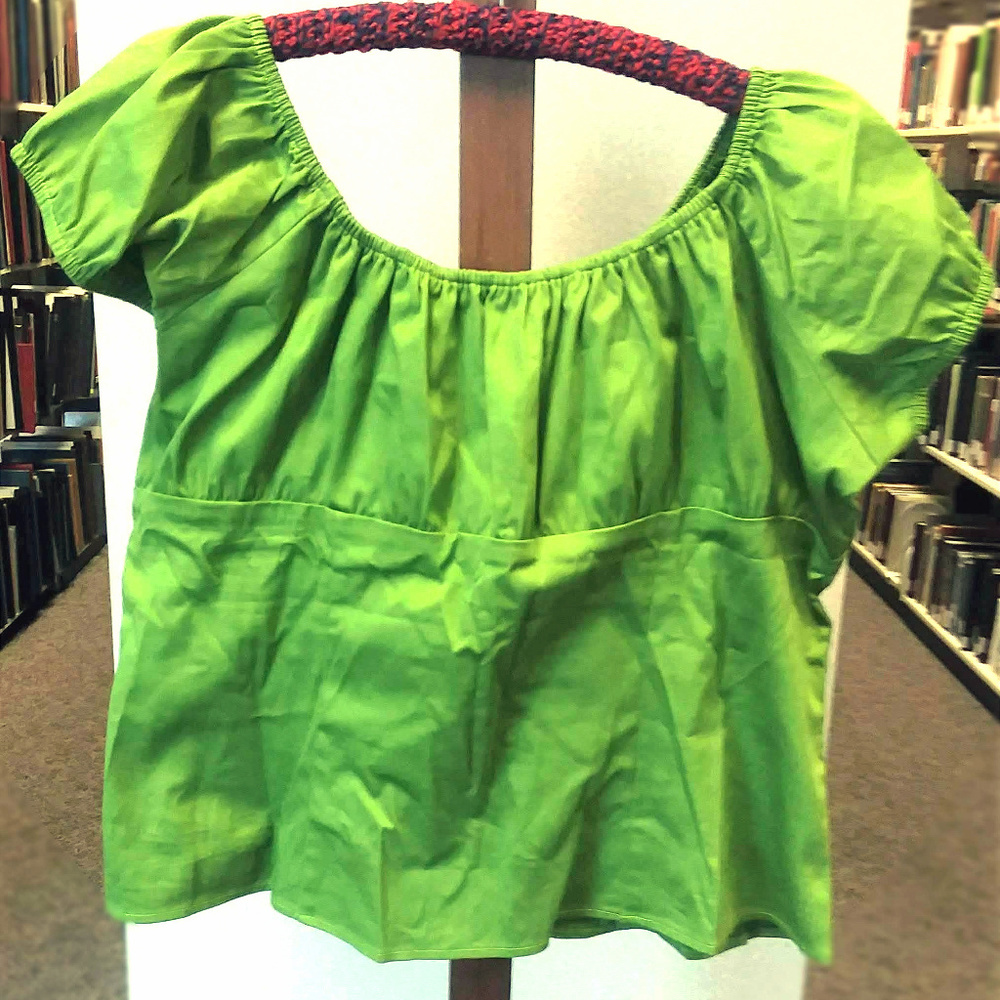 Pinup Girl Clothing PUG Olive Peasant Top 3X